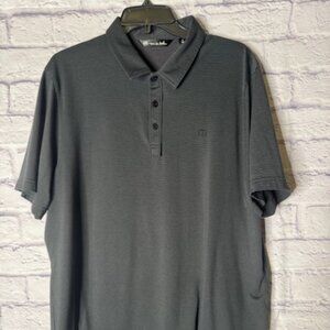 Travis Mathews Mens Golf Shirt XL Charcoal Gray Fitted